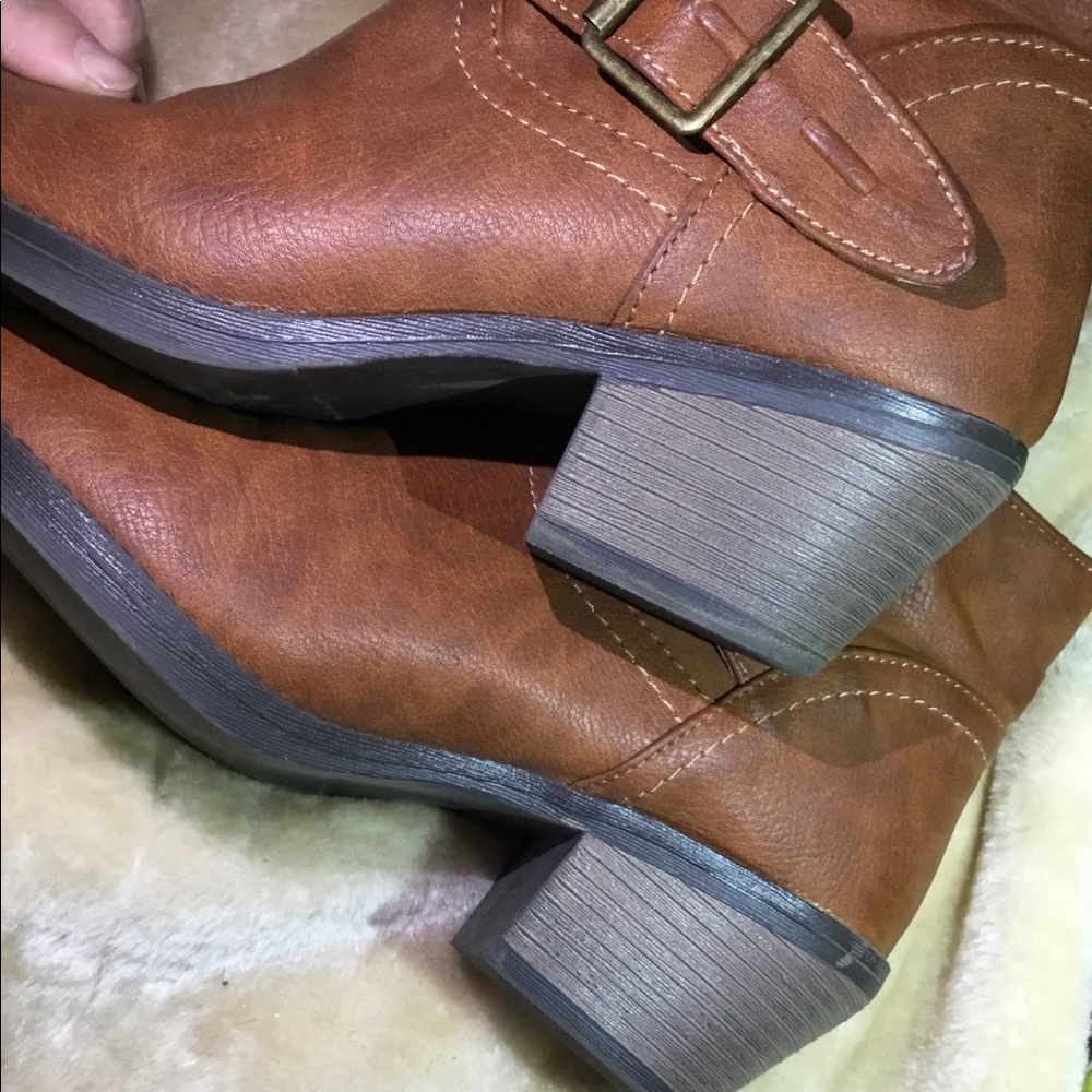 Justfab dark tan ankle boots
